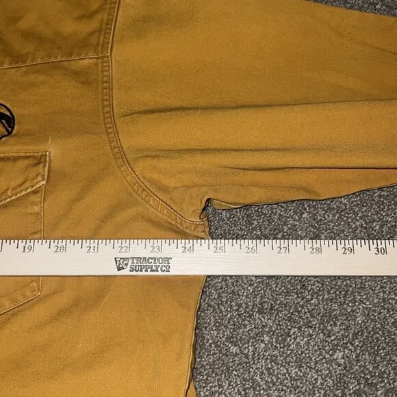 VTG WRANGLER Yellow Gold Western Shirt Pearl Snap 17 1/2 X 35 Work Shirt RARE - Picture 6 of 11